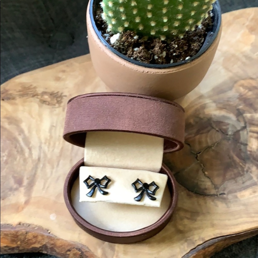 Dominique Cohen for Target Black Bow Earrings NWT